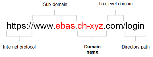 Systematic structure of a faked URL
